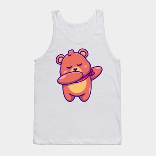 Cute baby bear dabbing cartoon Tank Top